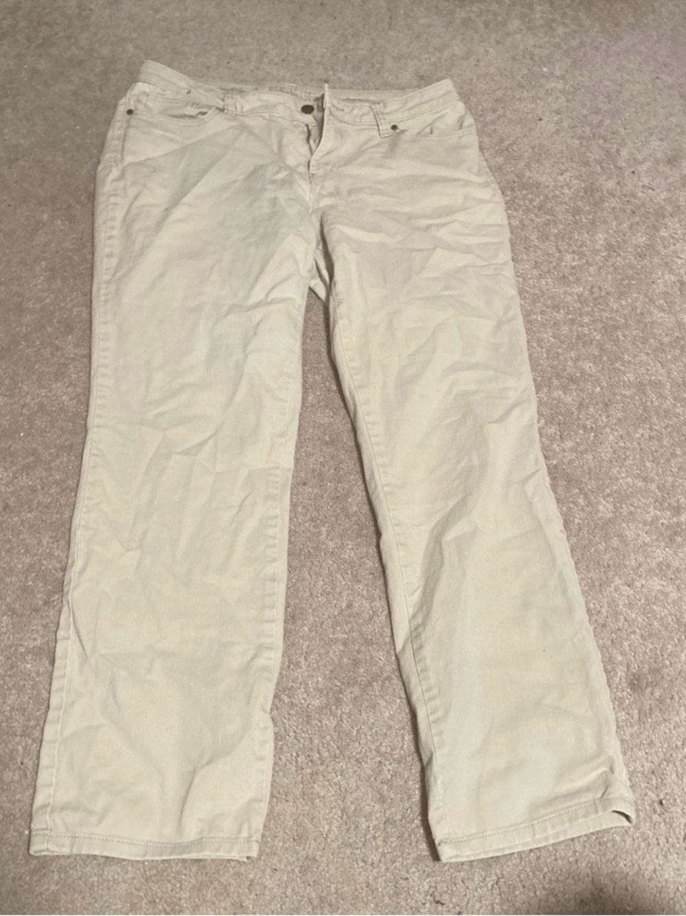 Light Cream Straight Leg Pants